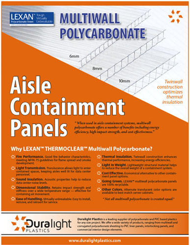 Aisle Containment Panels - Multiwall Polycarbonae