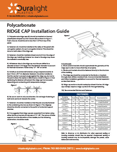 Polycarbonate Ridge Cap Installation Guide