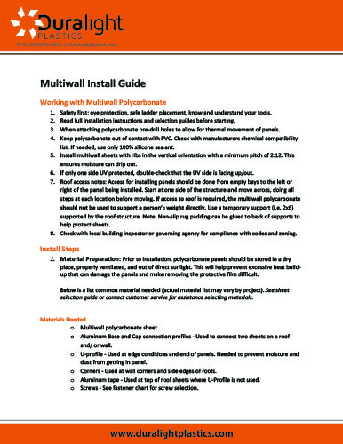 Base and Cap Basic Multiwall Install Guide