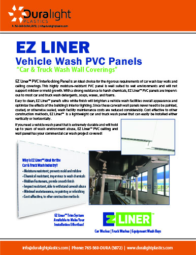 EZ Liner Vehicle Wash PVC Panels Brochure