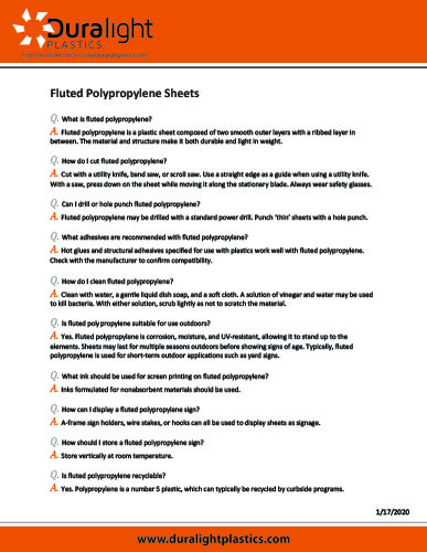 Fluted Polypropylene Sheets FAQs