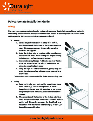 Polycarbonate Solid Sheet Installation Guide