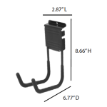 ez slatwall 6 inch double j hook dimensions