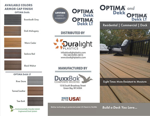 Optima Dekk & Optima LT Trifold Brochure