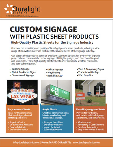 plastic sheets for custom signage