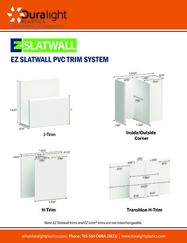 ez slatwall pvc trim system sell sheet